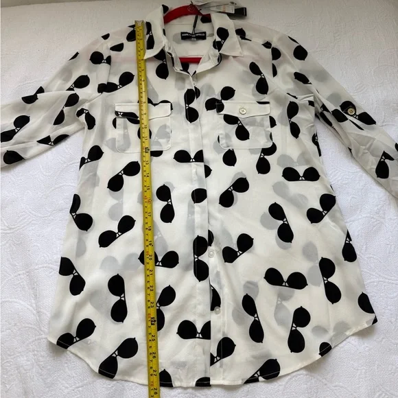 Karl Lagerfeld Paris Sunglasses Blouse size Small NWT - Picture 8 of 10